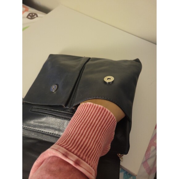 Vera Pelle Grey Leather Crossbody Bag - Picture 7 of 10